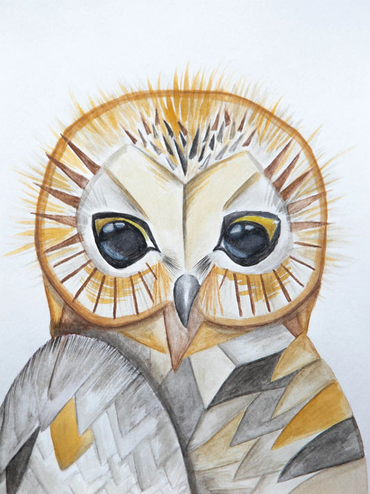 Owl Watercolor Print